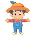 Funny Boy Dressed in Ragged Scarecrow Halloween Costume Royalty Free Stock Photo