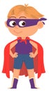 Funny boy in superhero costume. Kid party outfit Royalty Free Stock Photo