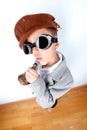 Funny Boy with vintage hat Royalty Free Stock Photo