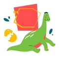 Funny brachiosaurus - flat design style colored illustration