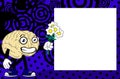 Funny brain character cartoon pictureframe background Royalty Free Stock Photo