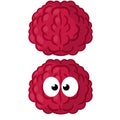 Funny brain with eyes. Cute and evil character. Thought and think