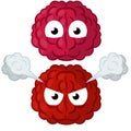 Funny brain with eyes. Cute and evil character. Thought and think