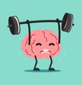 Funny brain Lifting Weights over head