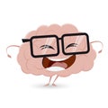 Funny brain with nerd glasses Royalty Free Stock Photo