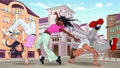 Funny breakdancers in the city Royalty Free Stock Photo