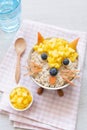 Funny Breakfast For Kids Oatmeal Porridge