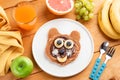 Funny breakfast pancake for kids. Food art