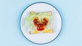 Funny breakfast toast for kids shaped ladybugs