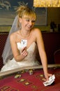 Funny Bride casino Royalty Free Stock Photo