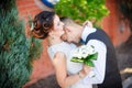 Funny bride and groom Royalty Free Stock Photo