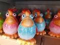 Funny bright ceramic birds for the garden Royalty Free Stock Photo