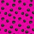 Funny bright seamless pattern with blackberries