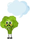 Funny broccoli with empty speech bubble