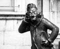 Funny bronze statue of man in Namur Royalty Free Stock Photo
