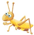 Funny brown cricket - cartoon Royalty Free Stock Photo