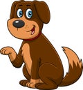 Funny Brown Dog Cartoon Character Gives Paw Royalty Free Stock Photo