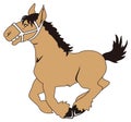 funny brown horse run animal vector illustration transparent background Royalty Free Stock Photo