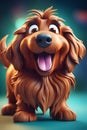 Funny brown puppy disney animation Royalty Free Stock Photo