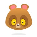 Funny brown teddy bear cartoon icon. Vector illustration. Royalty Free Stock Photo