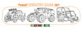 Funny Buggy car or outroader coloring book set.