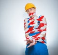 Funny builder - manual worker Royalty Free Stock Photo