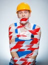 Funny builder - manual worker Royalty Free Stock Photo
