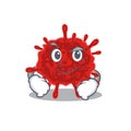 Funny buldecovirus mascot character showing confident gesture