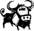 Funny bull illustration