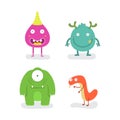 Funny Bundle Of Mascot Design Monster