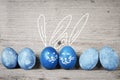 Funny bunnies easter eggs. Cute holidays decorations