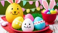 Funny bunny easter eggs Holidays banner Royalty Free Stock Photo