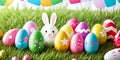 Funny bunny easter eggs Holidays banner Royalty Free Stock Photo