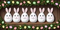 Funny bunny easter eggs Holidays banner Royalty Free Stock Photo