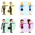 Funny business characters of men and women. Royalty Free Stock Photo