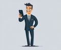 business man uses smartphone, Generative Ai
