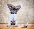 Funny business yoga Royalty Free Stock Photo