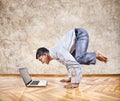 Funny business yoga Royalty Free Stock Photo