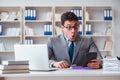 The funny businessman clown acting silly in the office Royalty Free Stock Photo