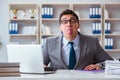 The funny businessman clown acting silly in the office Royalty Free Stock Photo