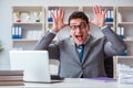 The funny businessman clown acting silly in the office Royalty Free Stock Photo