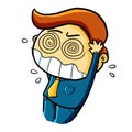 Funny businessman get stressed expression - vector.