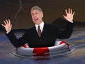 Funny Businessman Help, Helpless Trouble Royalty Free Stock Photo