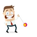 Funny businessman playing yoyo