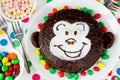 Funny cake in the form of monkey face for kids