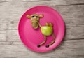 Funny camel made of green fruits Royalty Free Stock Photo