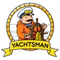 Funny captain or yachtsman. Profession ABC series Royalty Free Stock Photo