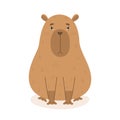 Funny capybara character vector illustration