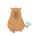 Funny capybara holds sign error 404 message