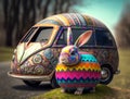 The funny car of the Easter Bunny Royalty Free Stock Photo